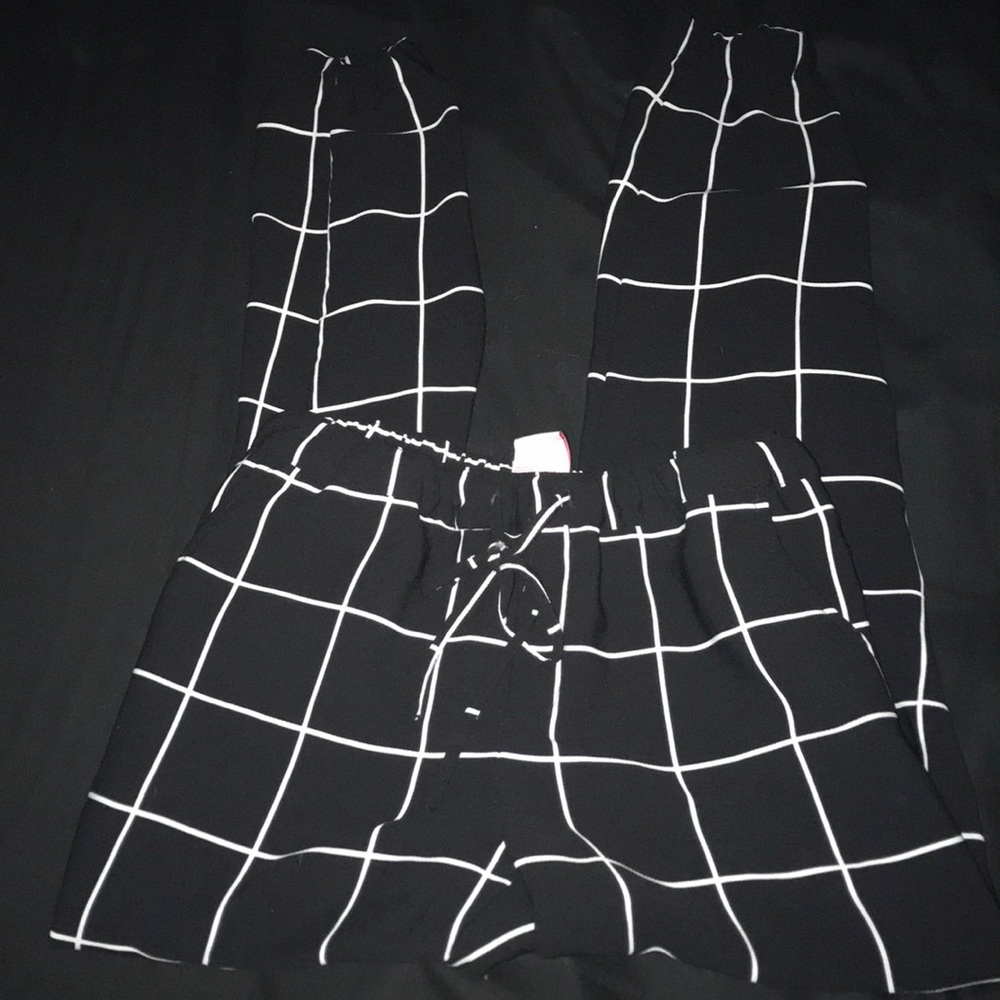 Dress pants business casual black white plaid